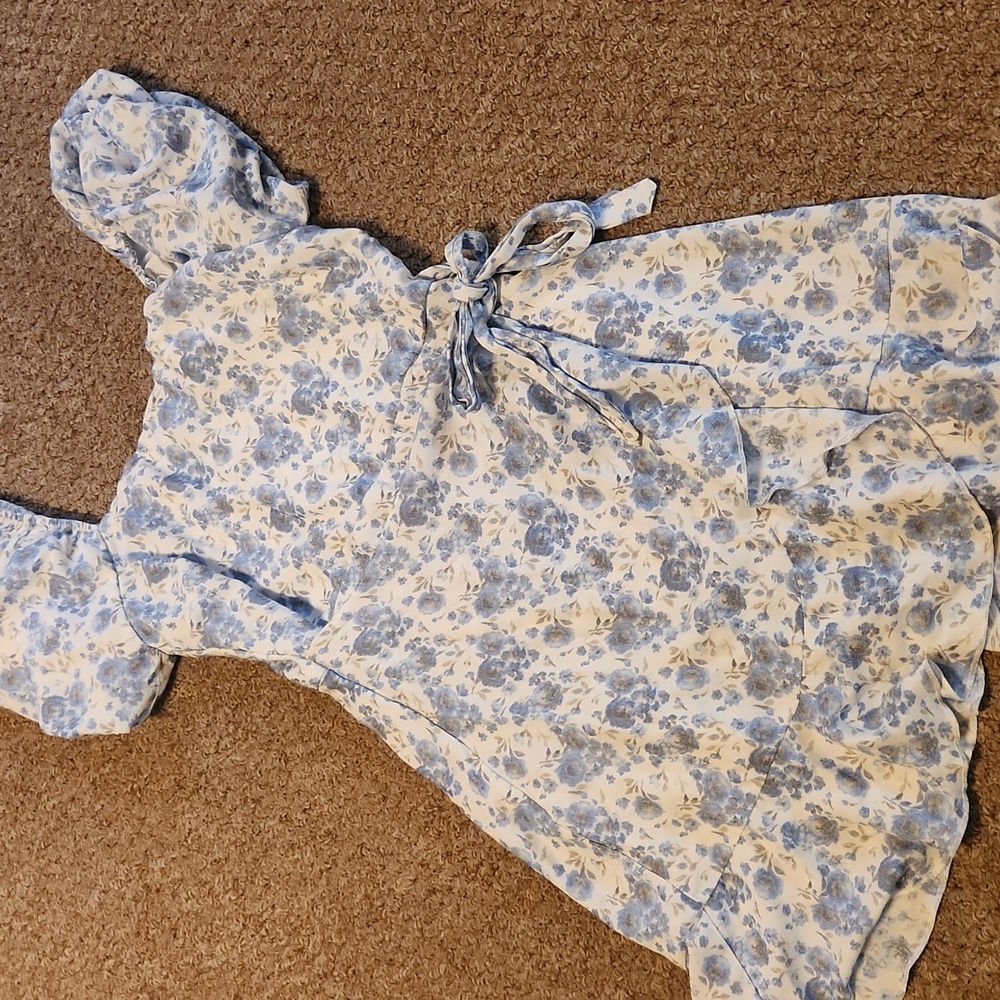 Trixxi Blue and White Floral Dress